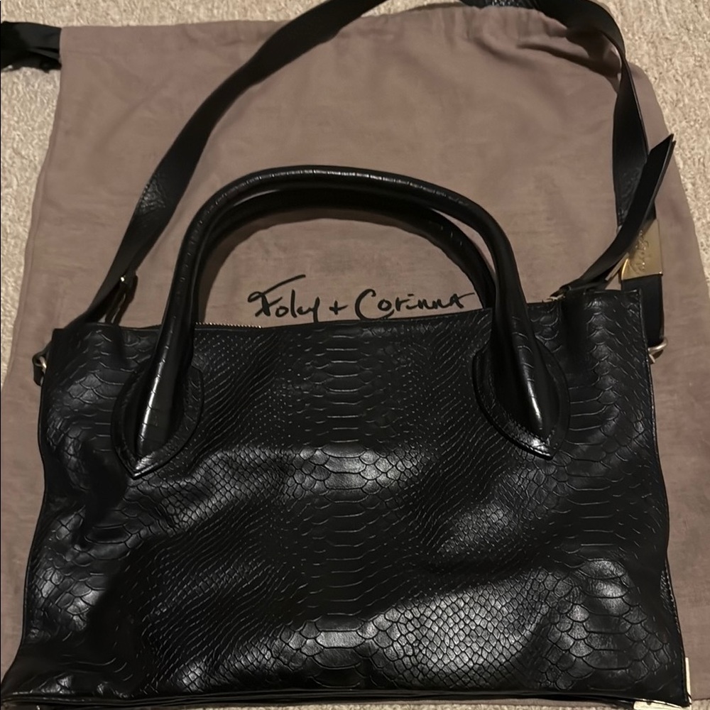 Foley + Corinna Black Textured Shoulder Bag